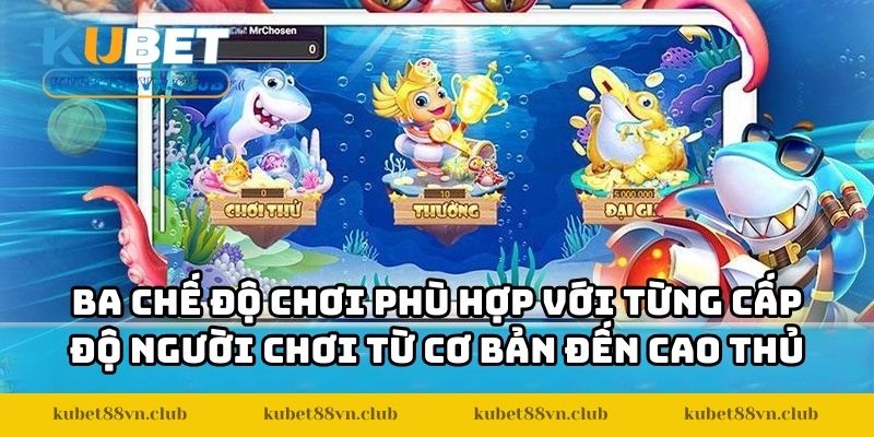 Ba chế độ chơi phù hợp với từng cấp độ người chơi từ cơ bản đến cao thủ